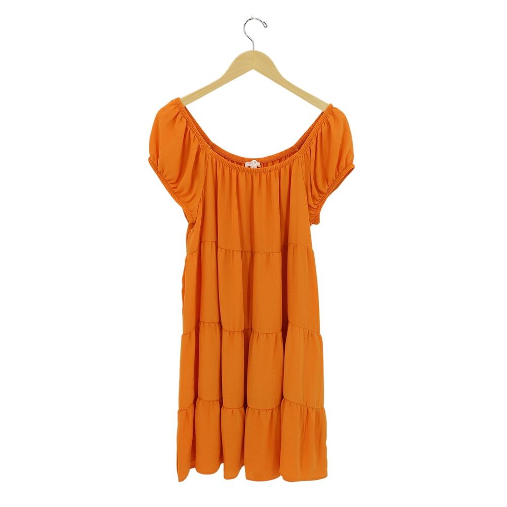Riley & Rae ruby blush orange tiered sheath dress womens medium cottagecore boho
